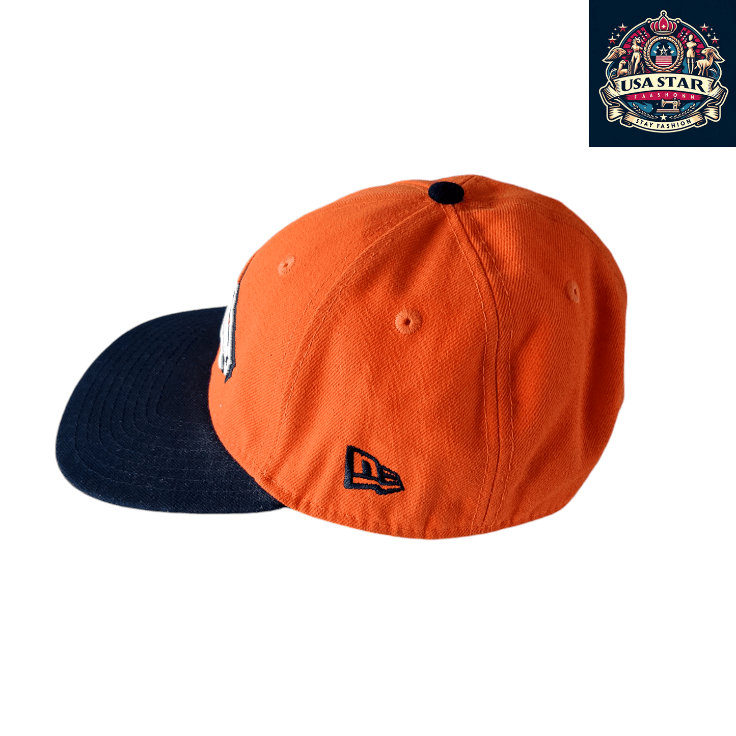 New Era Denver Broncos Super Bowl XLVIII 59FIFTY Fitted Hat - Orange, Size 7 3/8, Premium Quality - USASTARFASHION