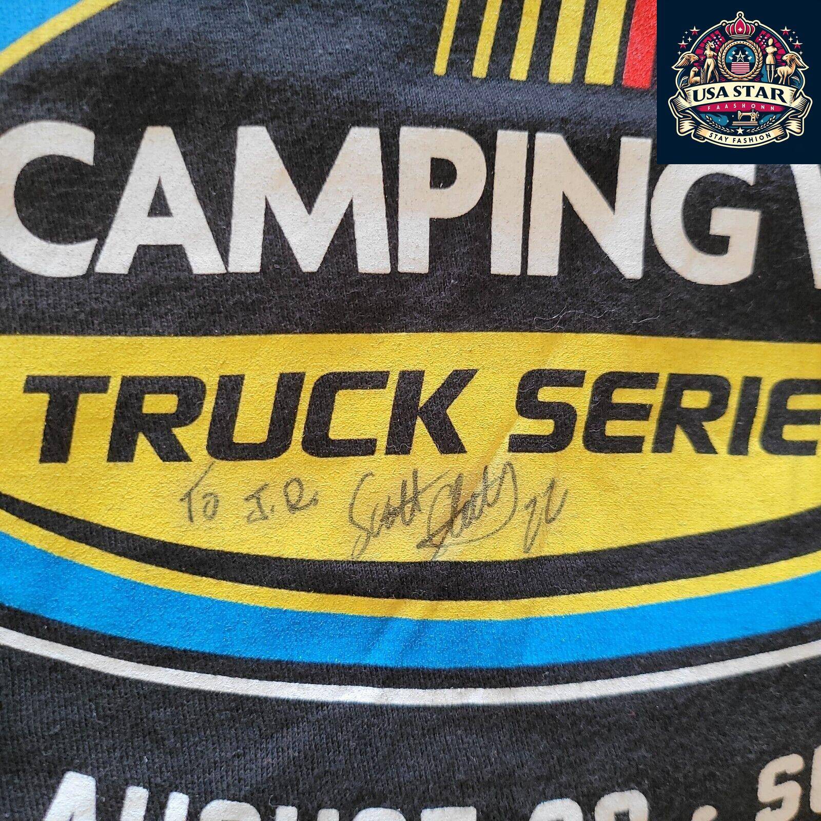 NASCAR Camping World Truck Series T-Shirt M Black Signed by Scott Speed 2013 Racing Collectible - USASTARFASHION