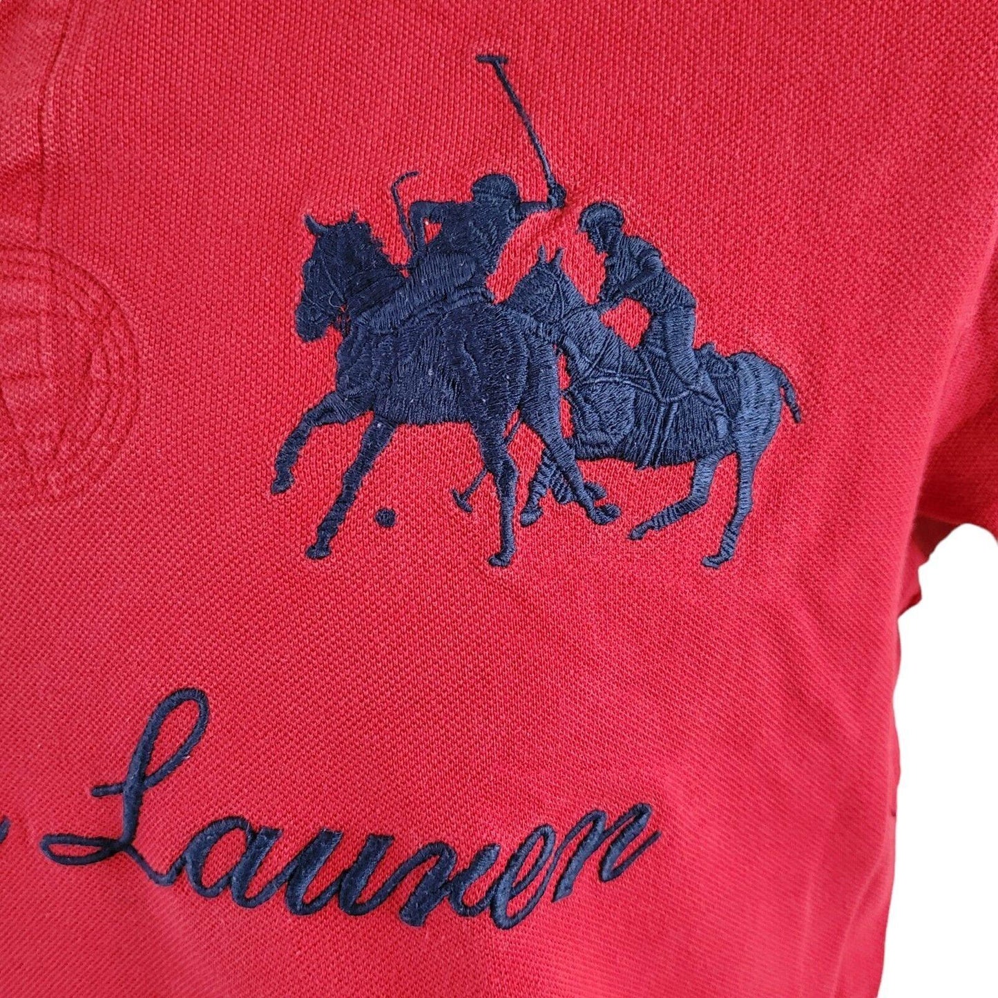 Polo Ralph Lauren Red Custom Fit T-Shirt L 100% Cotton-USASTARFASHION