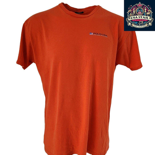 Ralph Lauren Polo T-Shirt, Classic Fit 100% Cotton, Vibrant Orange, Size M, Iconic USA Style - USASTARFASHION