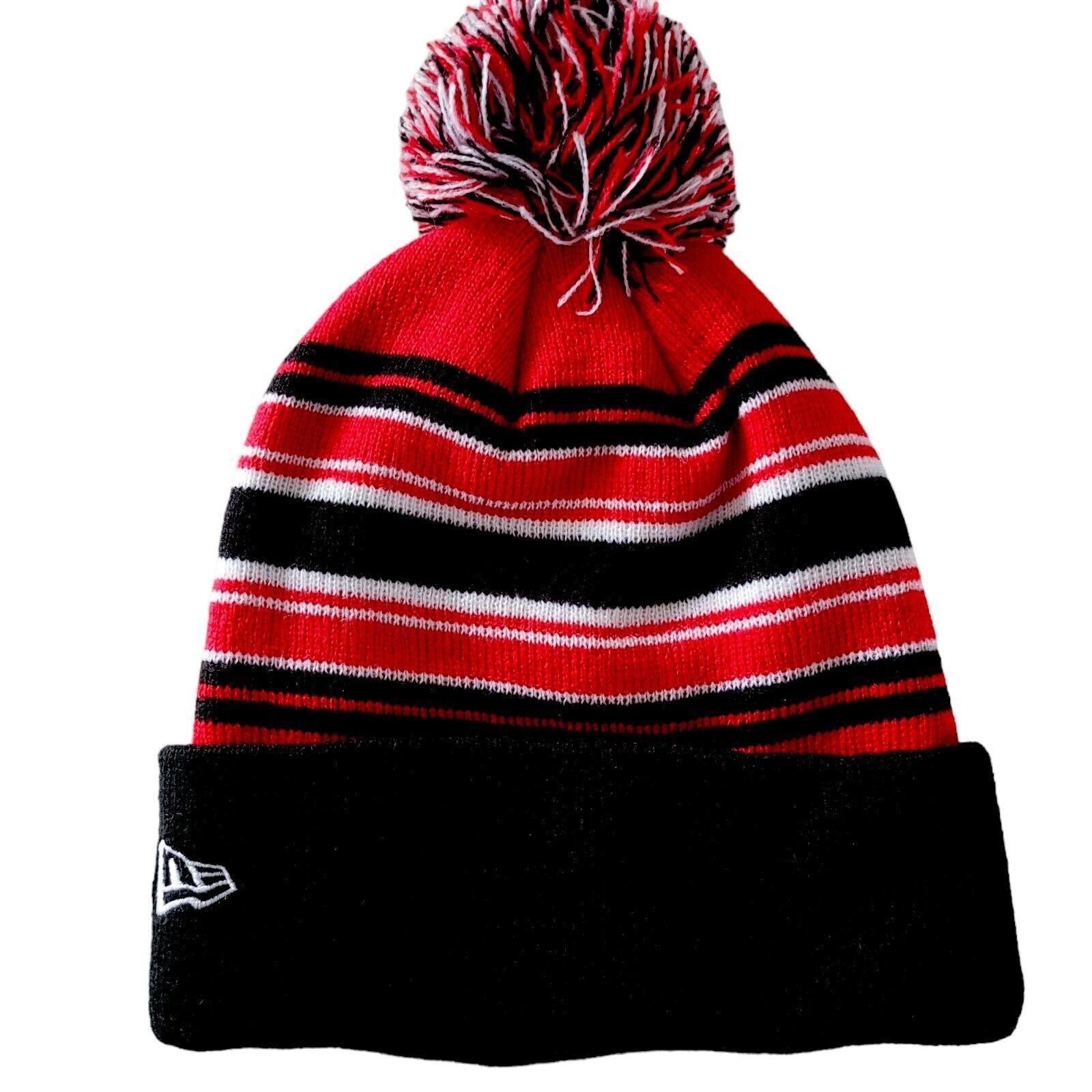 Chicago Bulls NBA '21 NE Striped Beanie Hat - Authentic New Era Design-USASTARFASHION