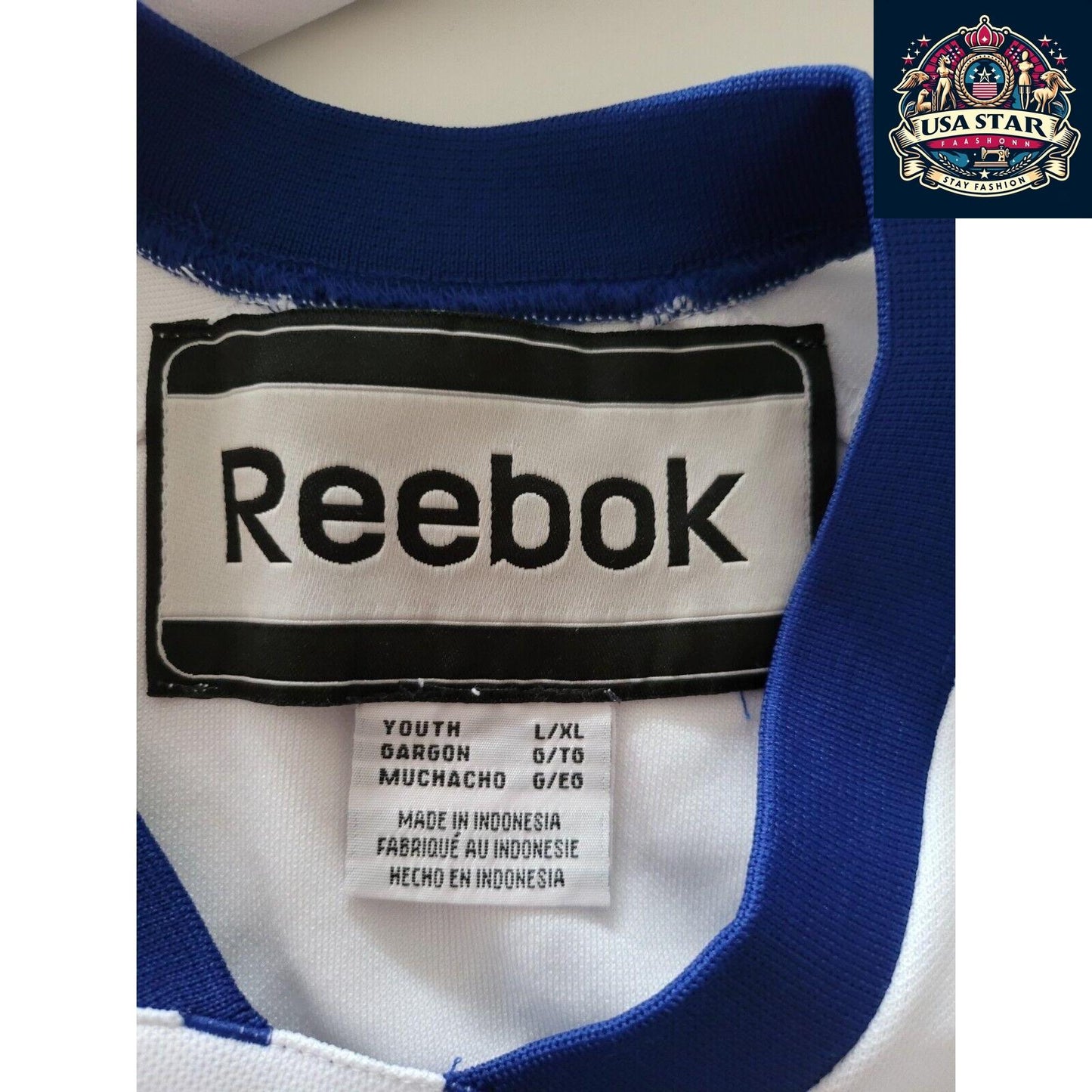 Reebok Youth Hockey Jersey L/XL - Vintage White, No Flaws, Comfortable Fit for Young Players - USASTARFASHION