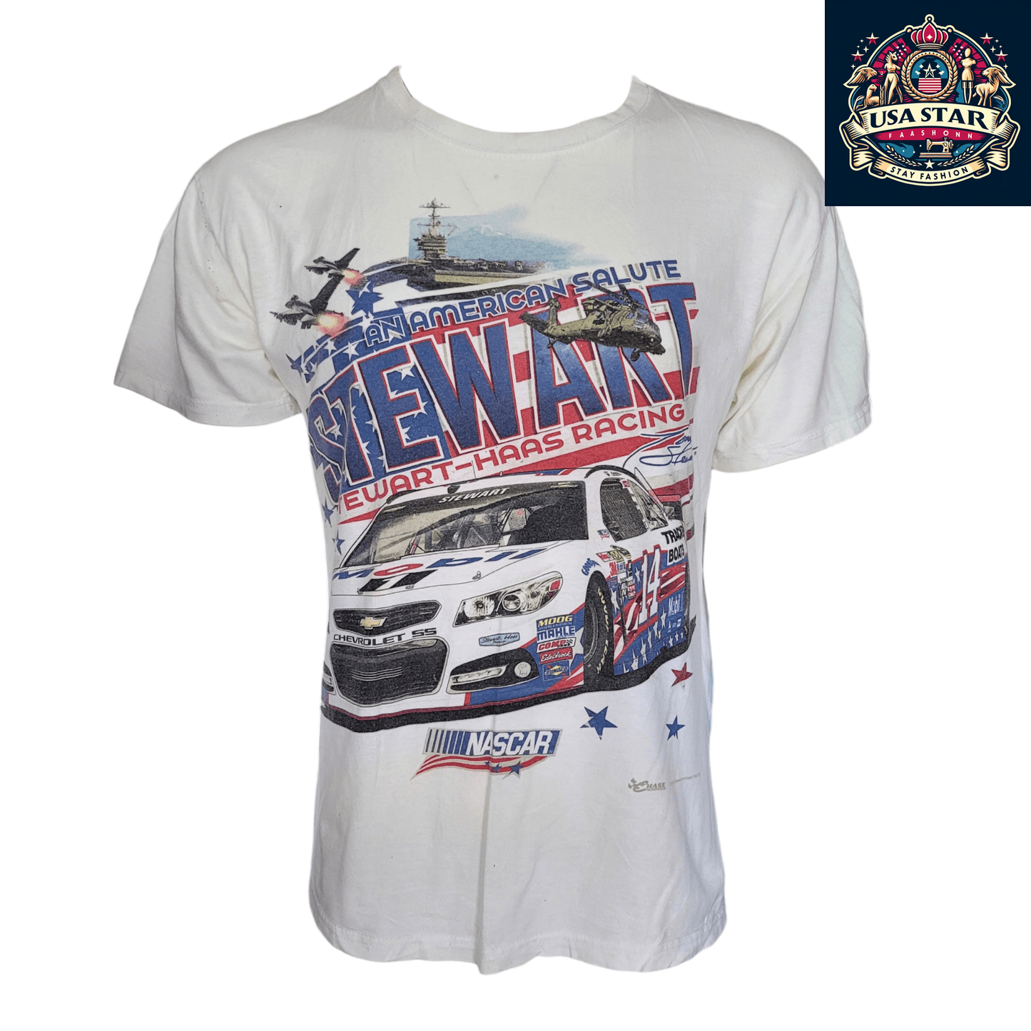 Tony Stewart T-Shirt #14 - Large Comfort Fit, Bold Graphics for NASCAR Fans by Chase Authentics - USASTARFASHION