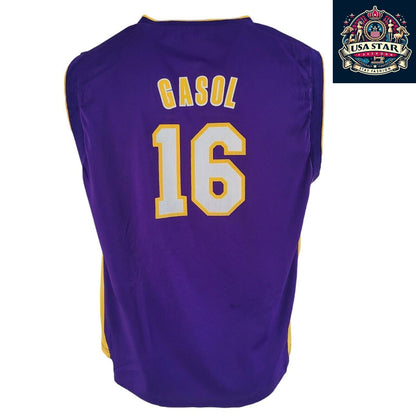 Adidas NBA Lakers Gasol No. 16 Purple Vest Jersey for Youth (18-20) & Adults S/M - USASTARFASHION