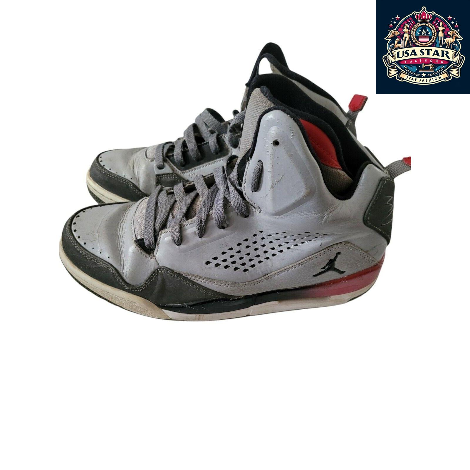 Jordan Flight Leather Grey Basketball Shoes Size 6 UK With Ankle Support And Cushioning - USASTARFASHION