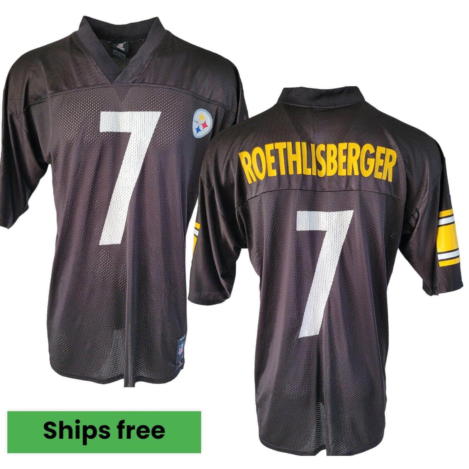 NFL Pittsburgh Steelers #7 Ben Roethlisberger Reebok Jersey - Size L-USASTARFASHION