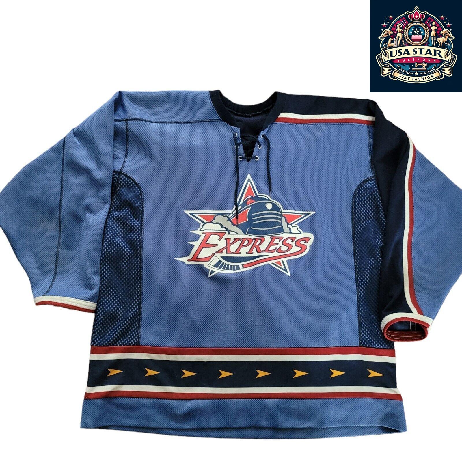 🏒 CCM Roanoke Express Vintage Hockey Jersey, No. 77, Made in Canada, Adult Size - USASTARFASHION