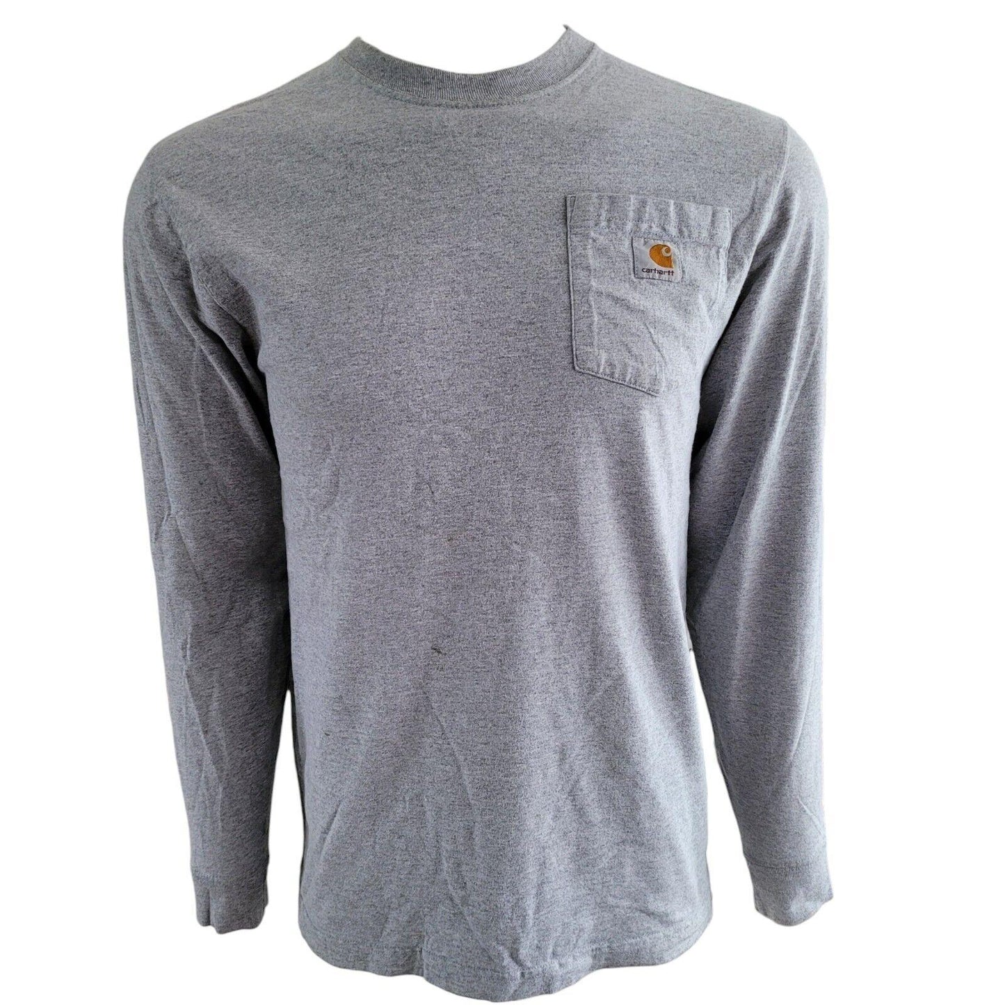 Carhartt Gray Long Sleeve Shirt - Size S Original Fit - 90% Cotton Blend - Signature Logo-USASTARFASHION