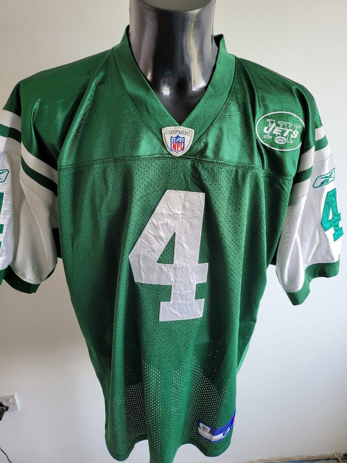 BRETT FARVE #4 NEW YORK JETS REEBOK XL STITCHED JERSEY-USASTARFASHION