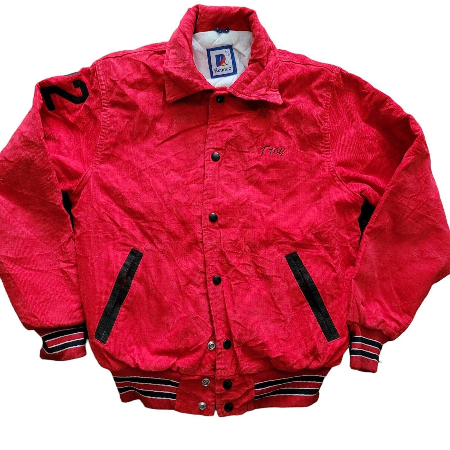 Troy Barrington Soccer 22 Jacket | Versity Red Cotton | Size S-USASTARFASHION