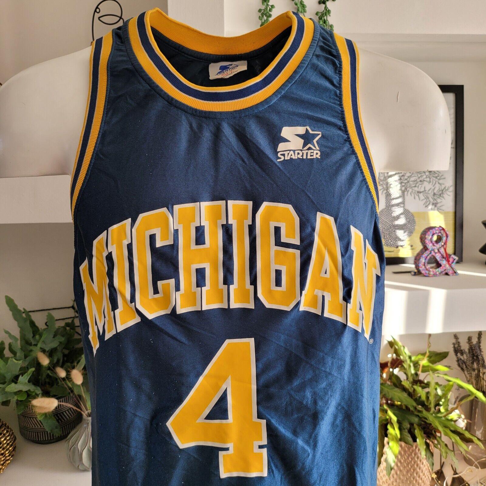 Michigan Chris Webber Starter #4 Vintage Basketball Jersey Size 48 Large-USASTARFASHION