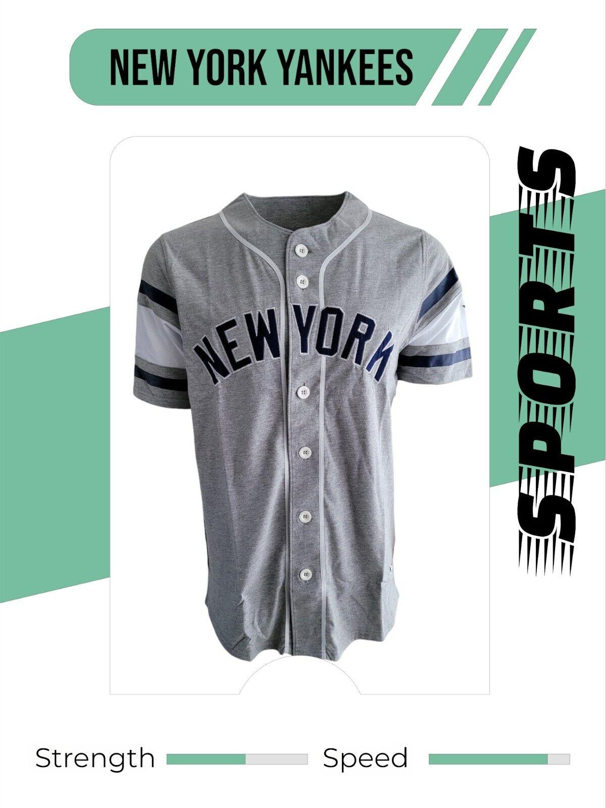 New York Yankees Fanatics Baseball Jersey in Grey - Size Large-USASTARFASHION