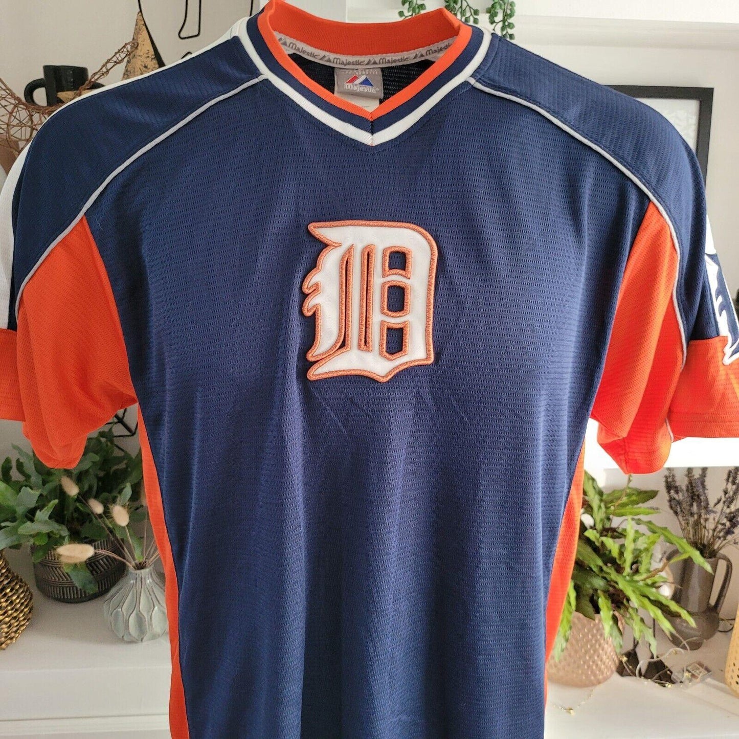 DETROIT TIGERS #9 Carlos Guillen Majestic SZ M Vintage Baseball Jersey-USASTARFASHION