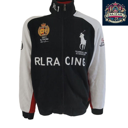 XL Polo Racing Jacket, Polo Ralph Lauren RL Racing Spain Tracksuit Top, Breathable Fabric, Classic Design - USASTARFASHION