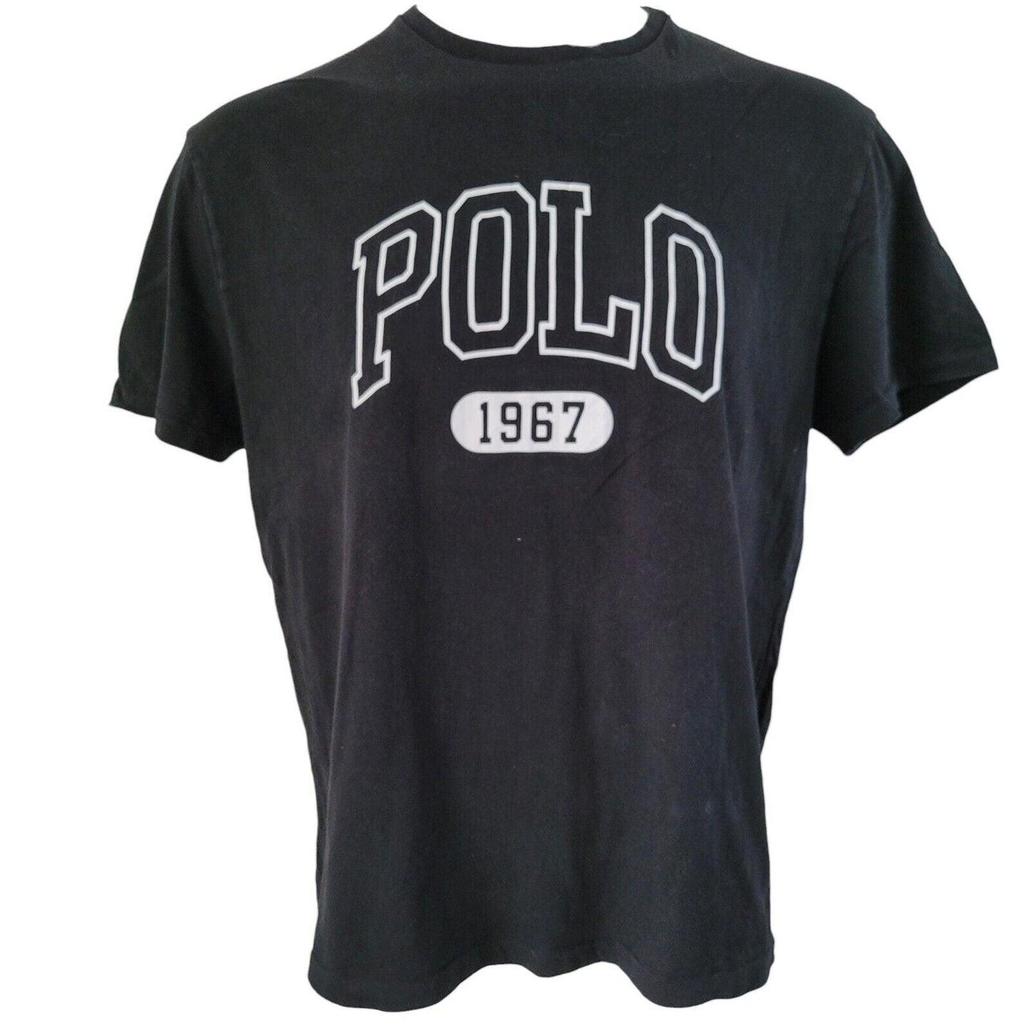 Polo Ralph Lauren Black Cotton T-Shirt, Size Large, 100% Cotton-USASTARFASHION