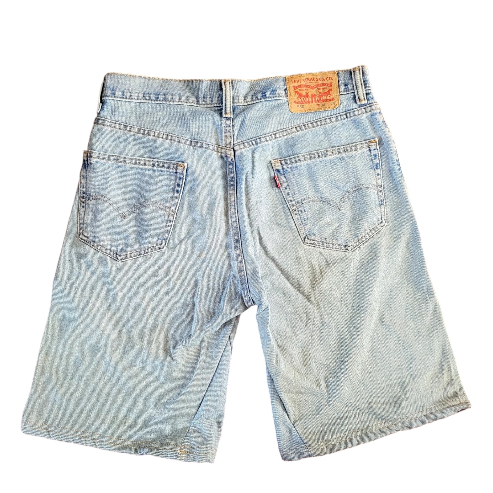 Levi's 550 Relaxed Fit Denim Shorts W34 Light Blue-USASTARFASHION