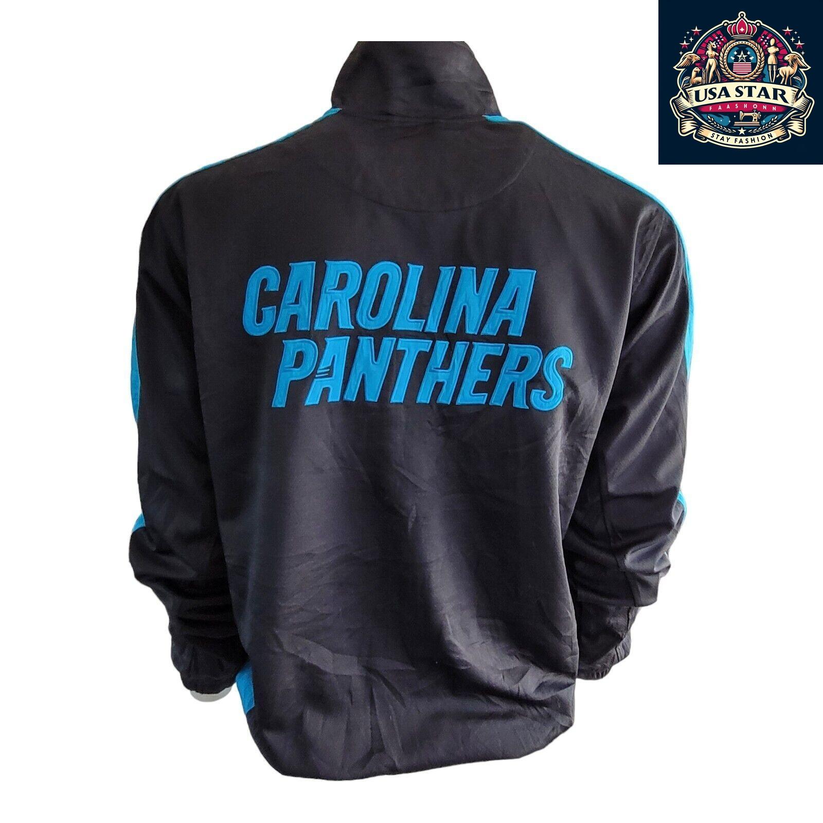 GIII Carolina Panthers Track Jacket Size L - Stylish, Comfortable, Iconic Team Colors - USASTARFASHION