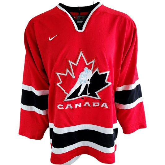 NIKE Team Canada Hockey Jersey XL 100% Polyester "PINK EYE" Signed Autograph-USASTARFASHION