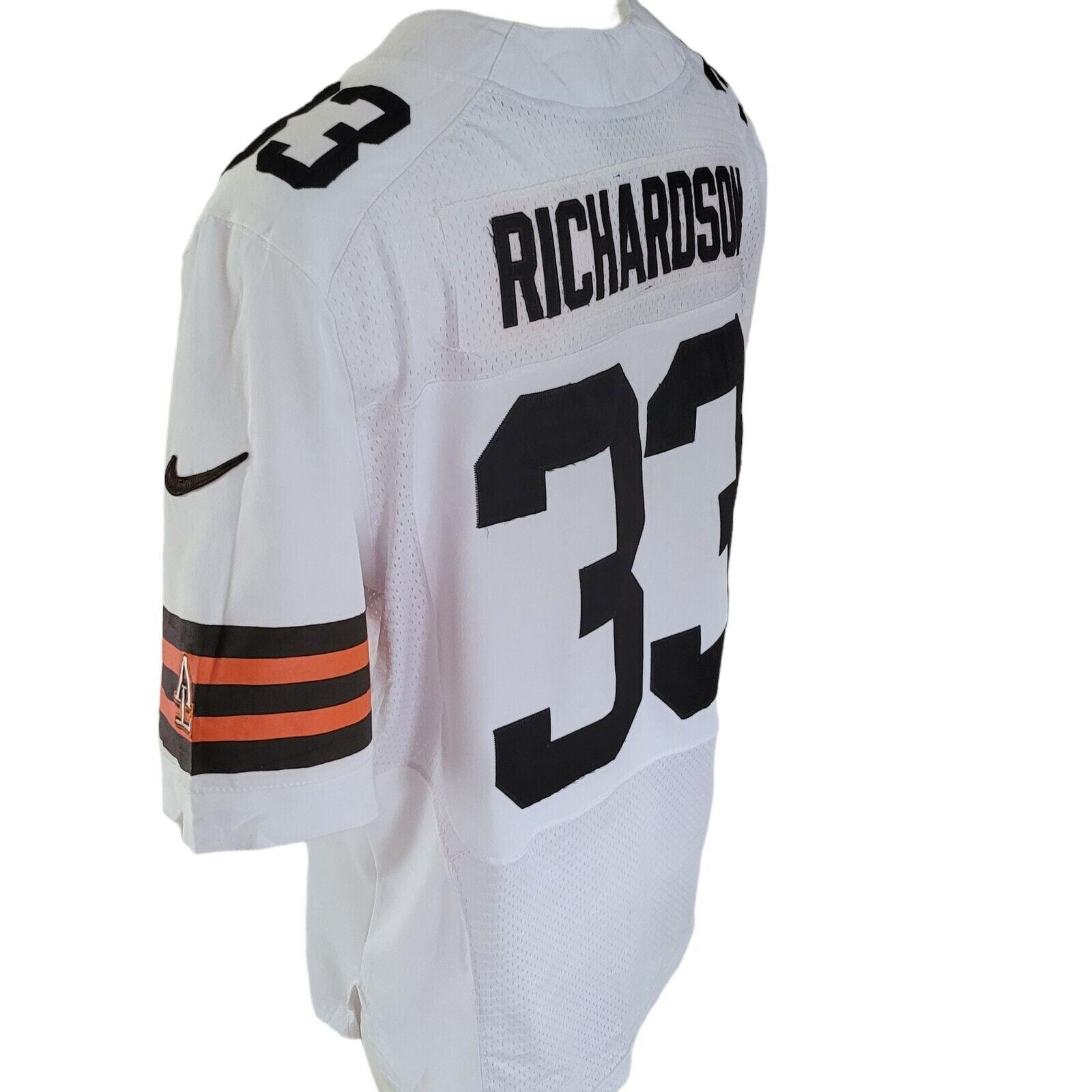 NIKE Cleveland Browns NFL #33 Richardson White Jersey Men's Size L-USASTARFASHION