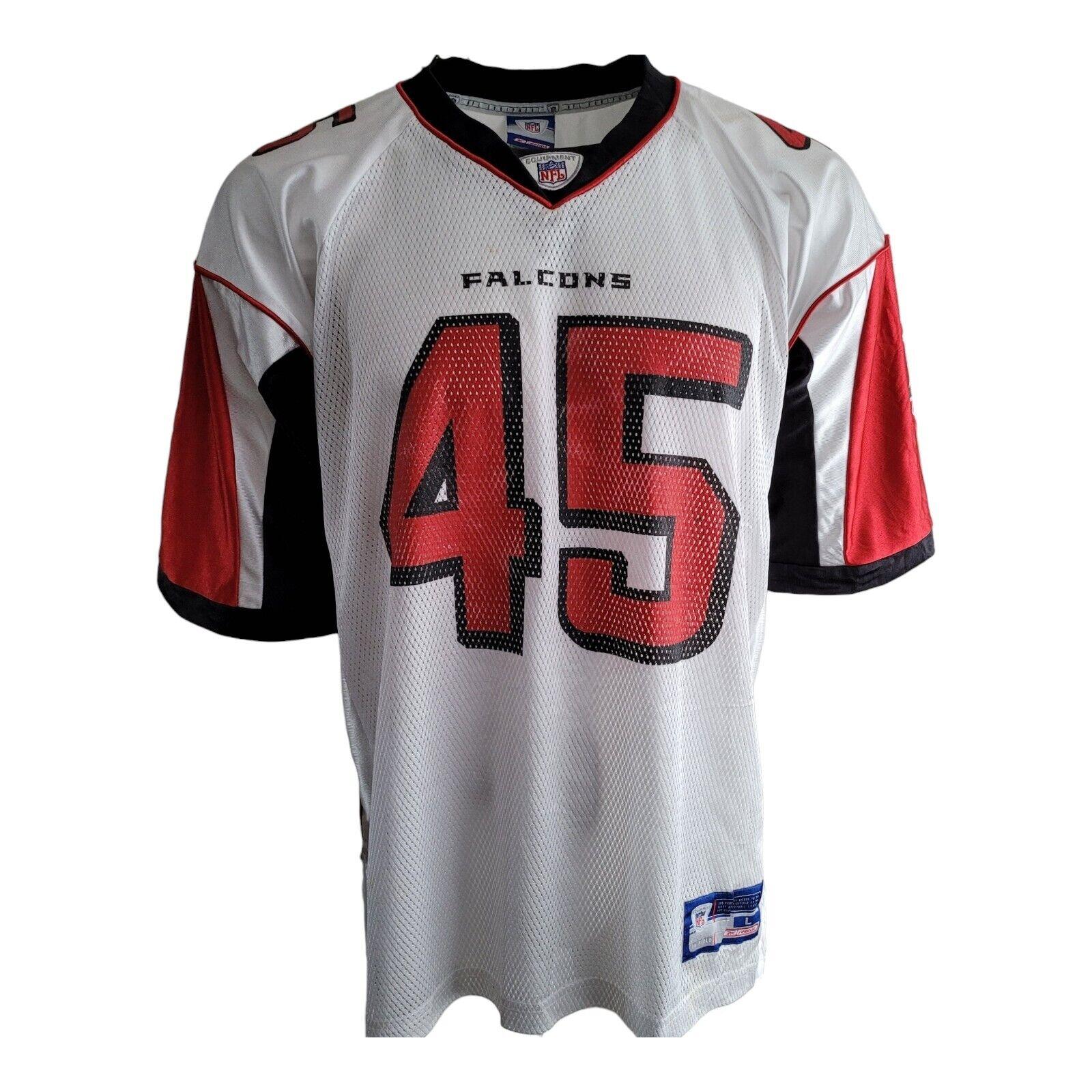 Atlanta Falcons #45 TJ Duckett Red Authentic Reebok NFL Football Jersey - Size Large-USASTARFASHION