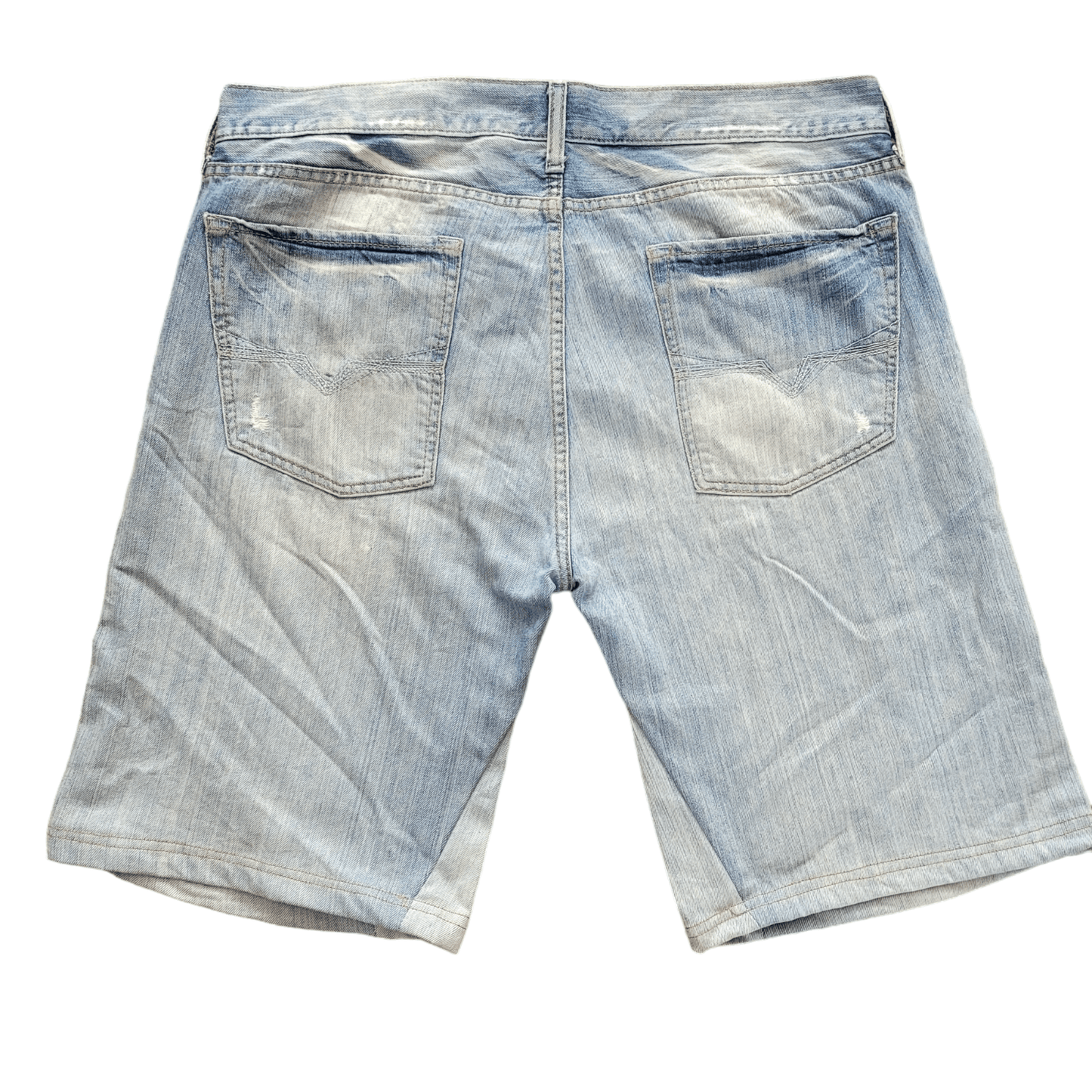 Guess Men's Distressed Denim Jorts - Light Blue Wash - Size W36