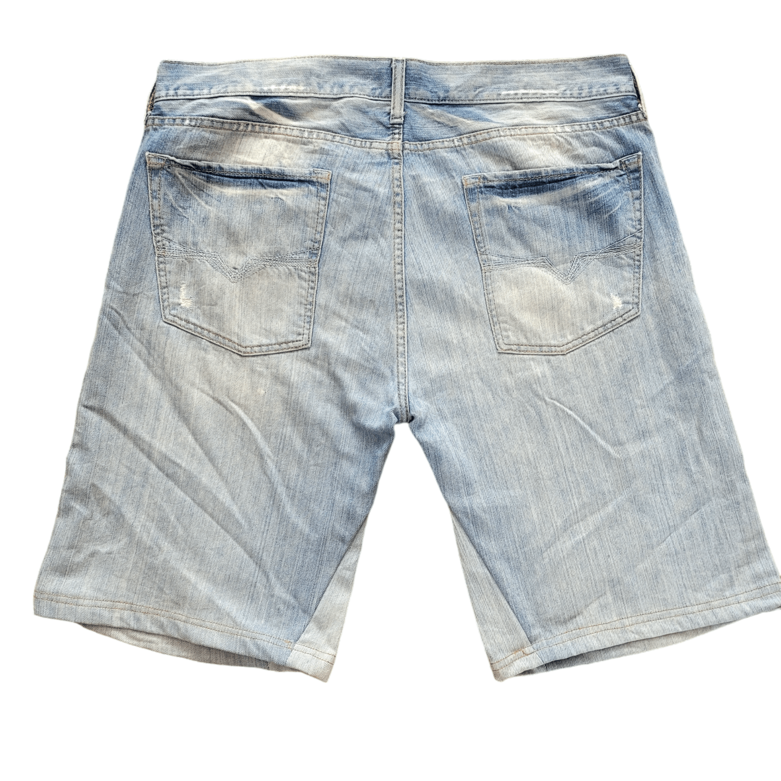 Guess Men's Distressed Denim Jorts - Light Blue Wash - Size W36