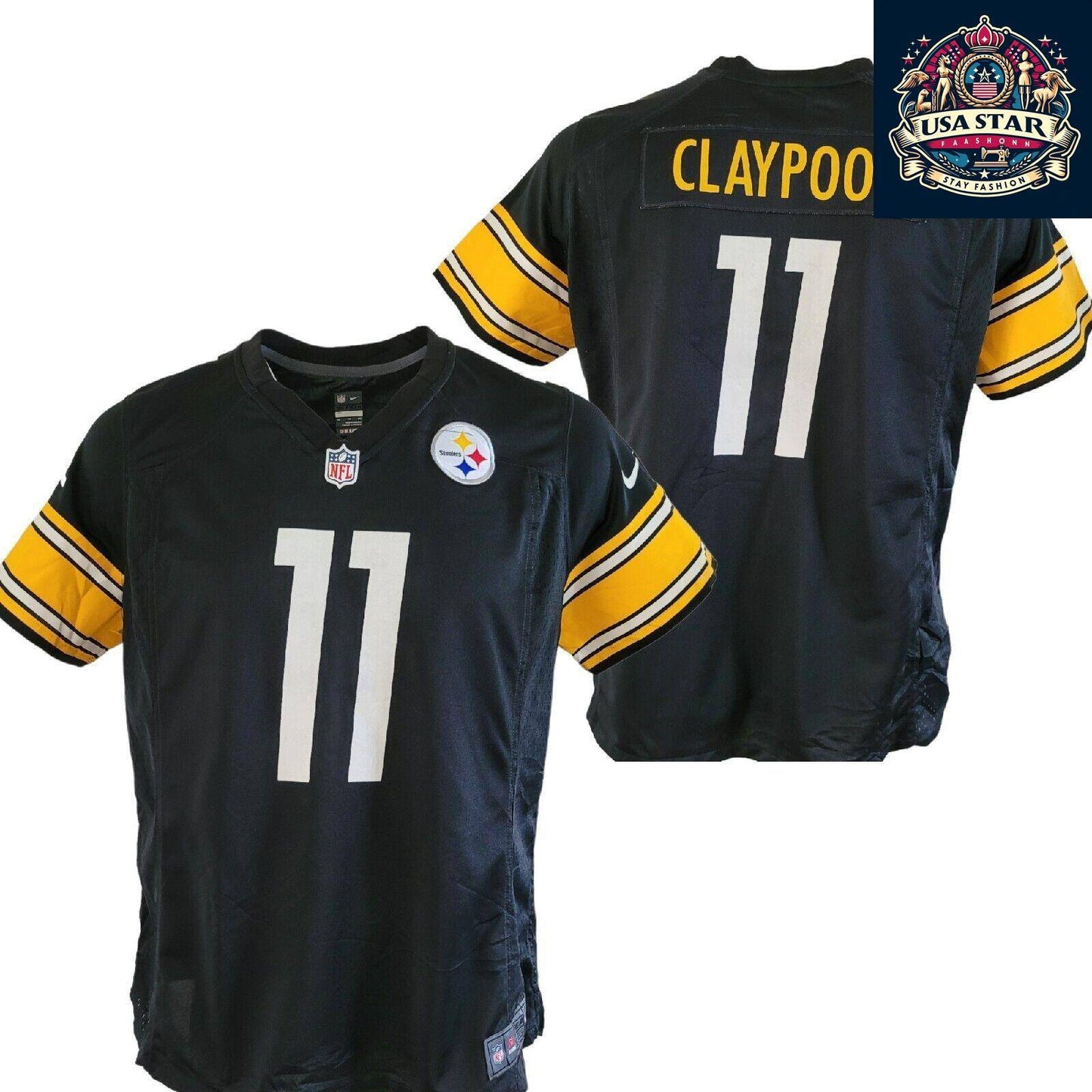 Pittsburgh Steelers Youth 2XL Nike Jersey - Chase Claypool #11 - Comfortable & Breathable Design - USASTARFASHION