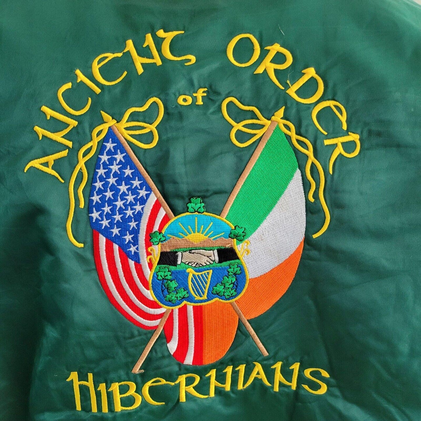 Game Vintage Satin Jacket XXL - Ancient Order Of Hibernians USA-Made-USASTARFASHION