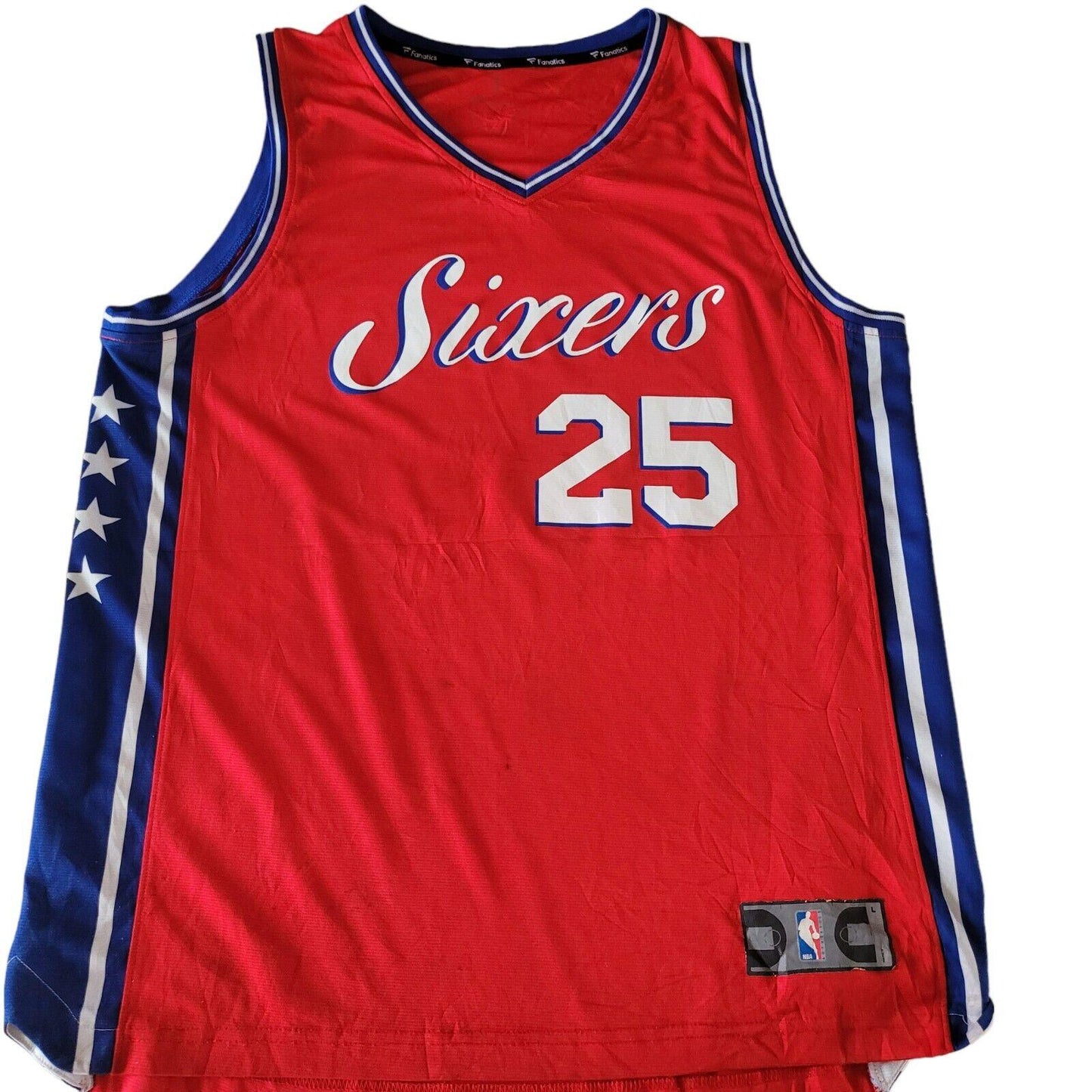 Philadelphia Sixers #25 Ben Simmons NBA Jersey - Authentic Size L-USASTARFASHION