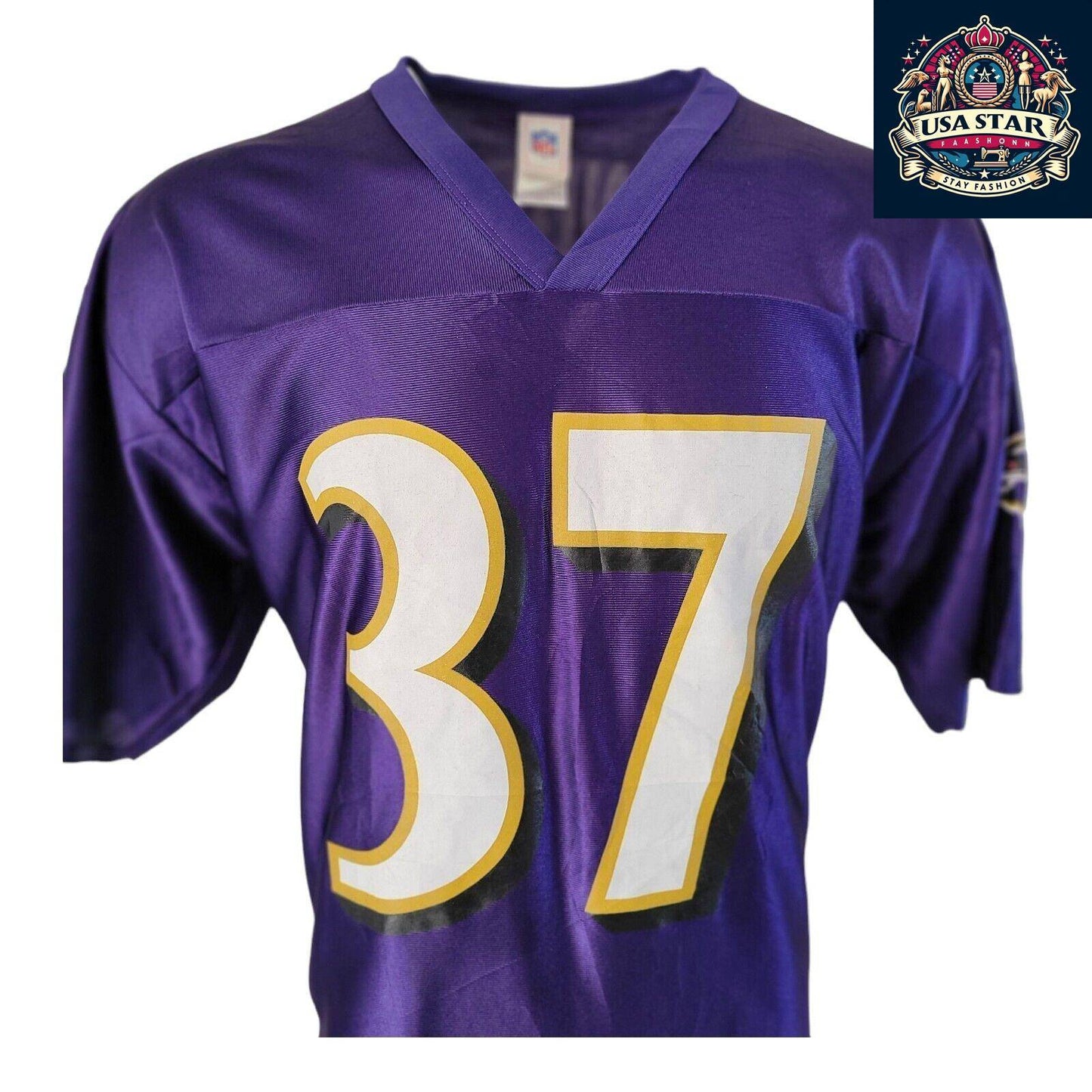 Deion Sanders Baltimore Ravens Football Jersey #37 Men's White Large - Authentic & Comfortable Fit - USASTARFASHION