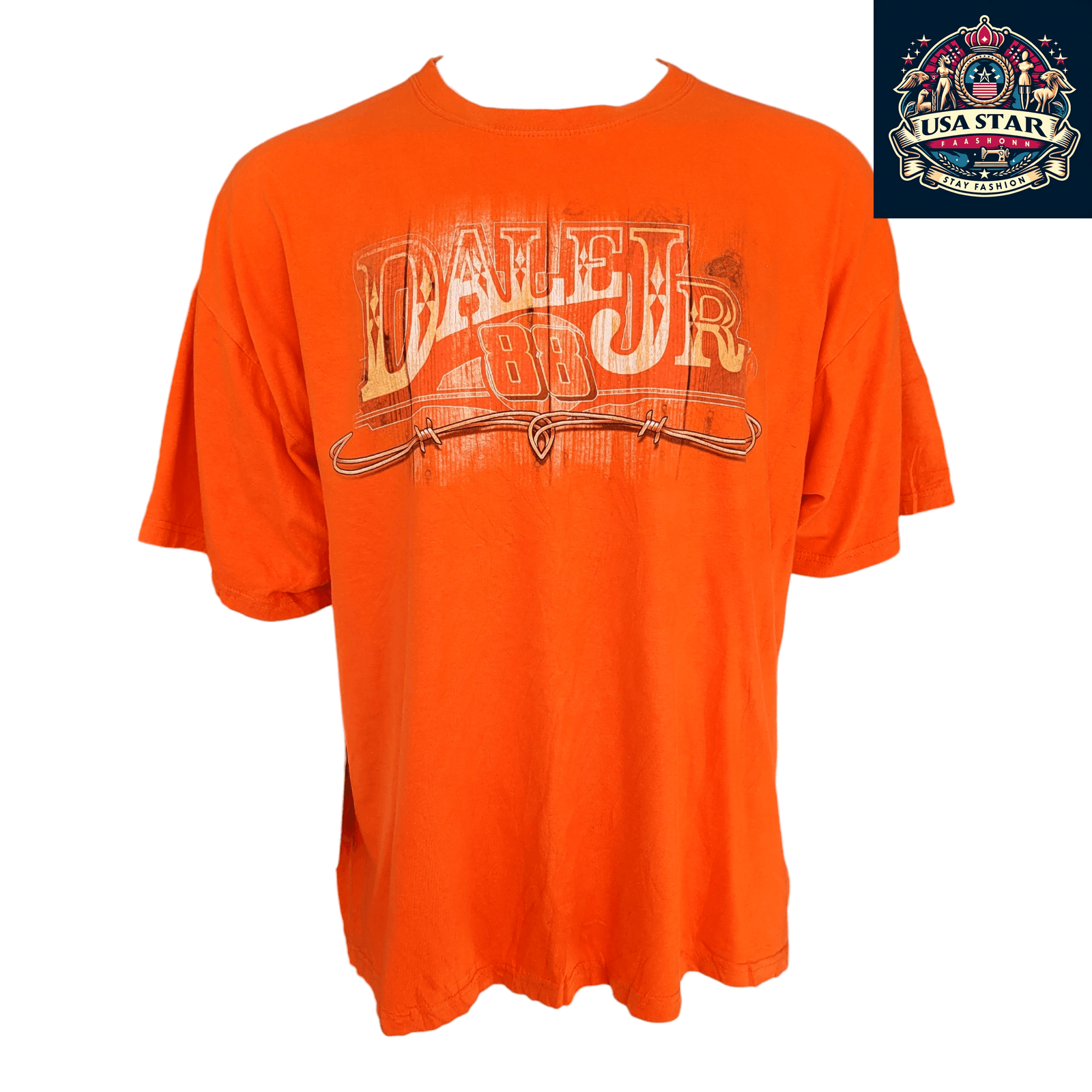 Dale Earnhardt Jr. #88 Vintage Racing T-Shirt 2XL Orange - Breathable Comfort by Chase Authentics USASTARFASHION