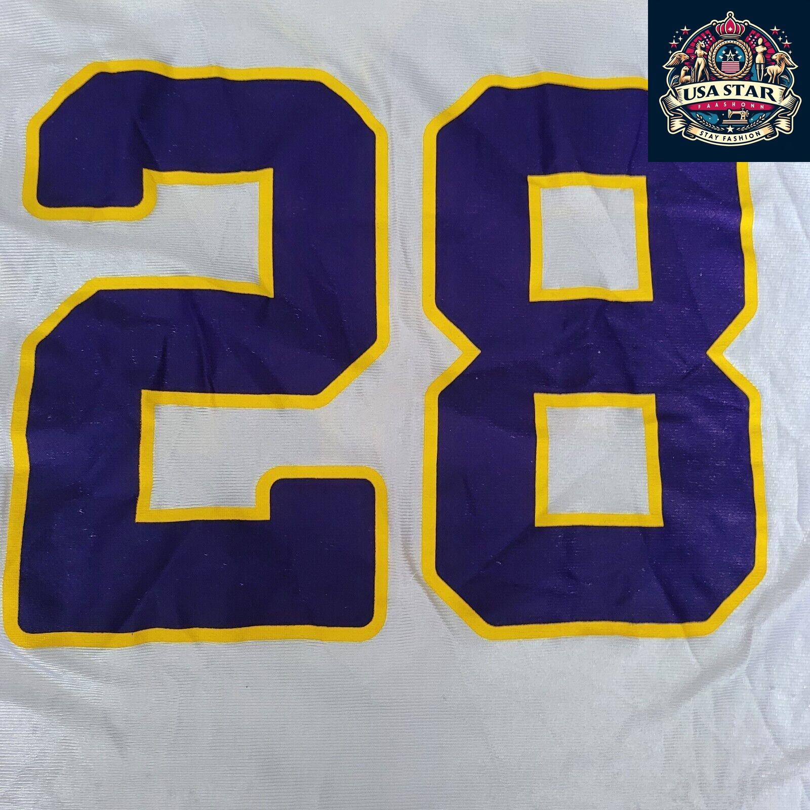 Authentic Minnesota Vikings Jersey XL - Peterson Name, 100% Polyester, Lightweight, moisture-wicking - USASTARFASHION