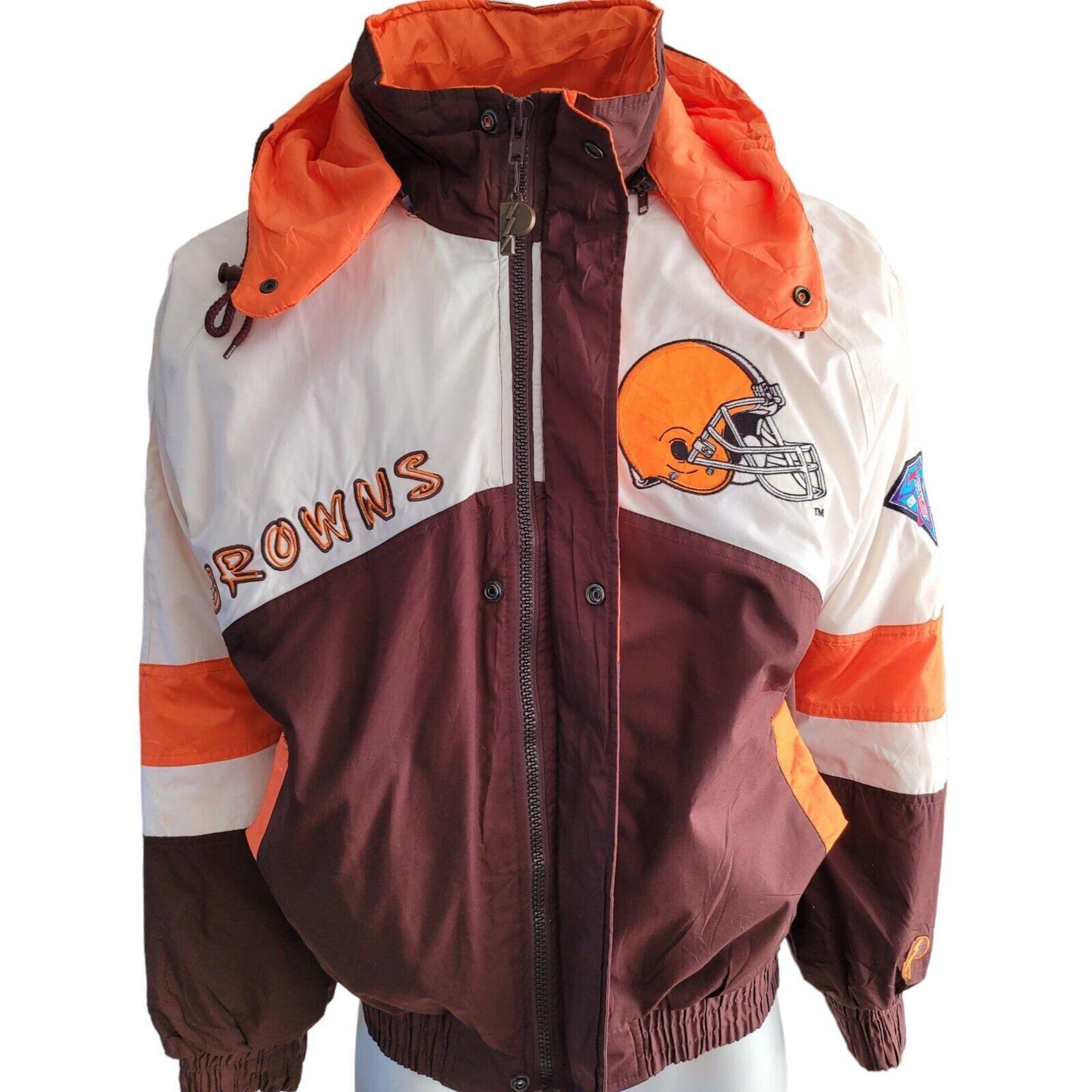 Cleveland Browns Pro Player Jacket – 90s NFL Embroidered Sz M Men's Coat-USASTARFASHION