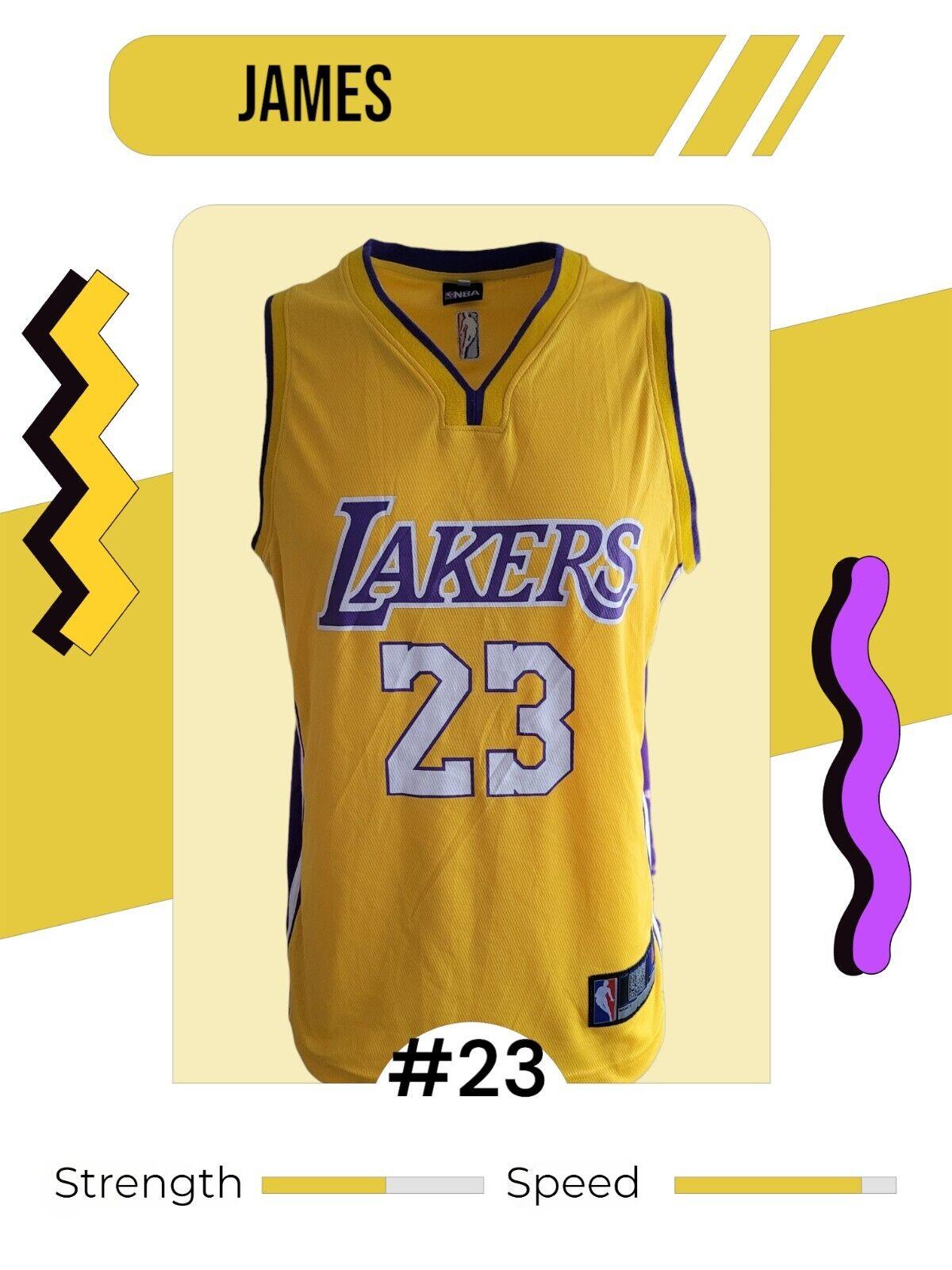 LeBron James #23 Lakers Retro Basketball Jersey Youth 2XL Yellow-USASTARFASHION