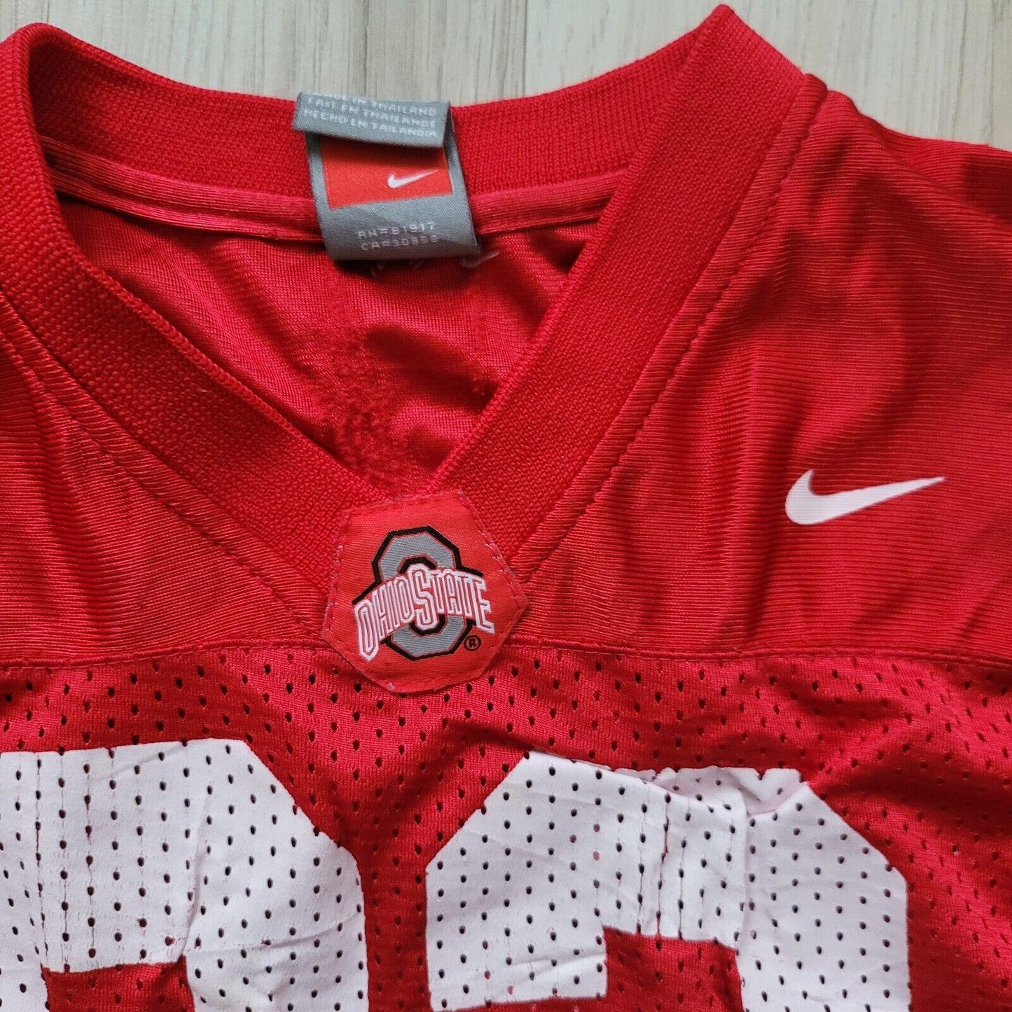 Nike Ohio State Buckeyes #33 Red Distress Football Jersey - Youth Size 7 - Authentic Design-USASTARFASHION