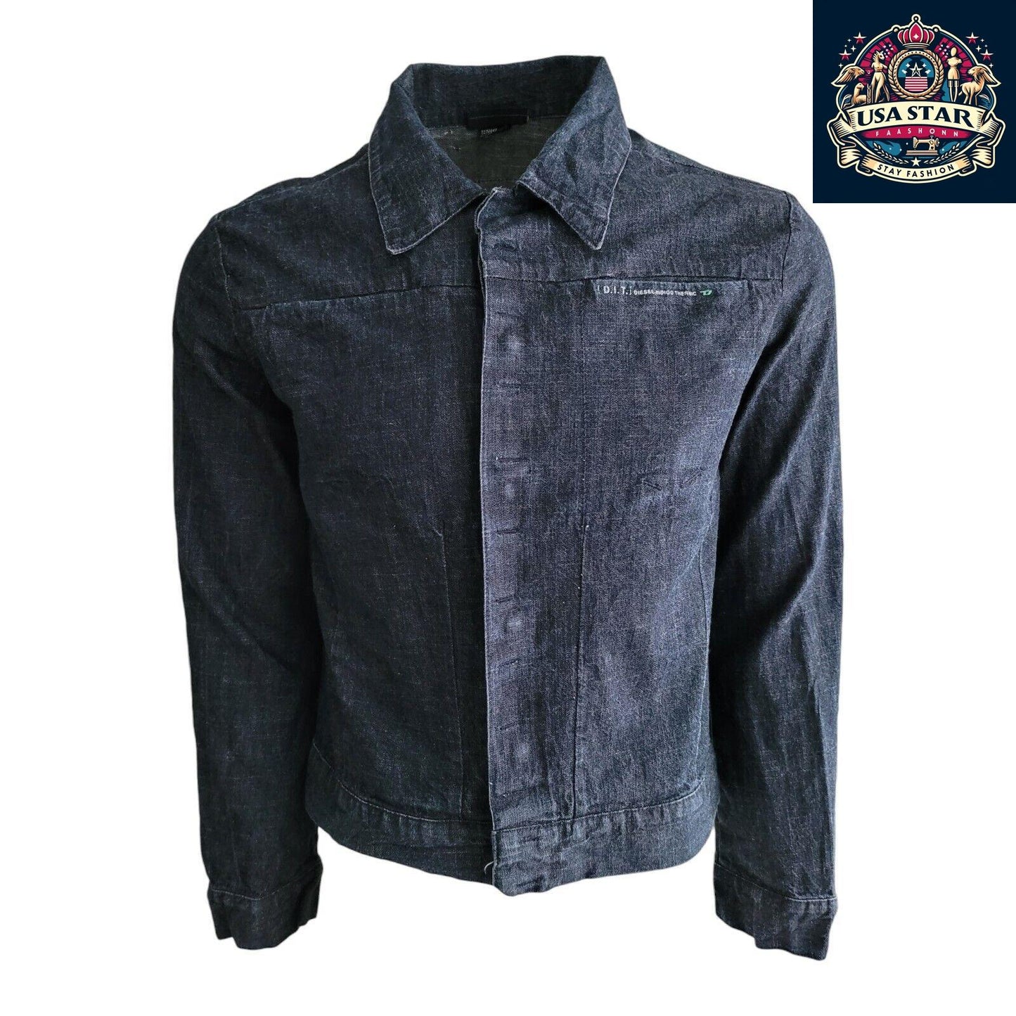 Diesel Men's Jacket Indigo Thermic Size M, Stylish Design, Comfortable Fit, Warmth & Versatility - USASTARFASHION