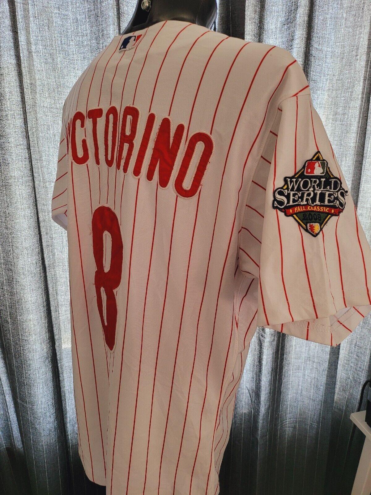 Philadelphia Phillies 2008 World Series Victorino#8 Jersey - Size 50 Large-USASTARFASHION