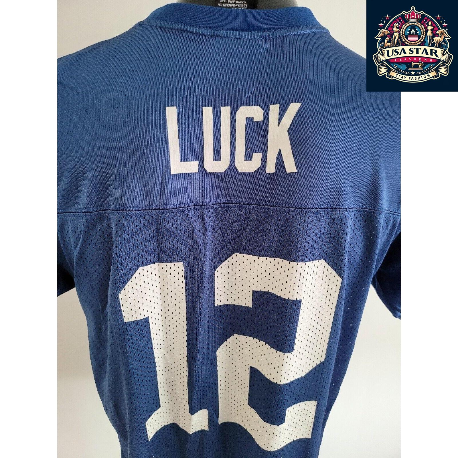 Indianapolis Colts Youth Jersey XL Andrew Luck #12 Shirt - Comfortable, Durable Team Apparel - USASTARFASHION