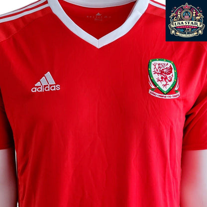 Adidas Climacool Welsh International Football Shirt Red Men's XLarge - Moisture-Wicking Comfort - USASTARFASHION