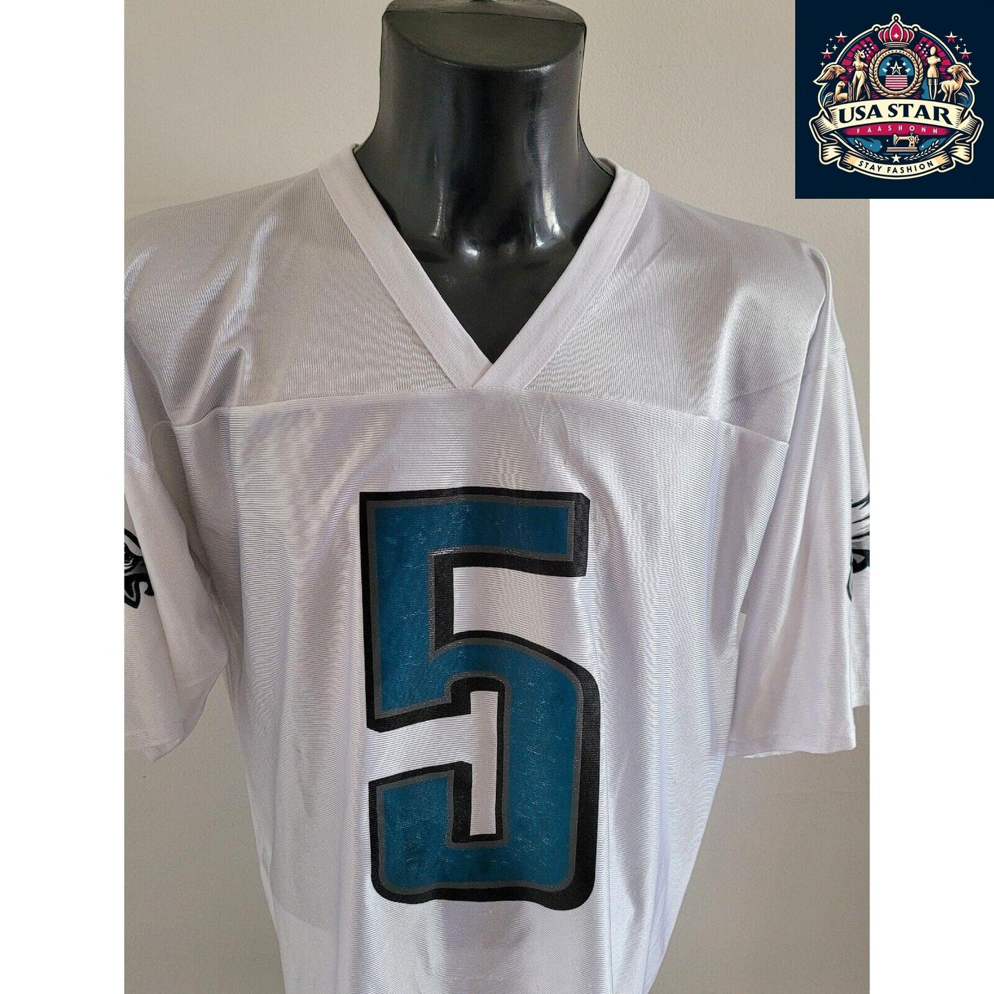 Philadelphia Eagles Jersey McNabb #5 by Reebok, Comfortable Fit, Authentic Team Colors, Size L - USASTARFASHION