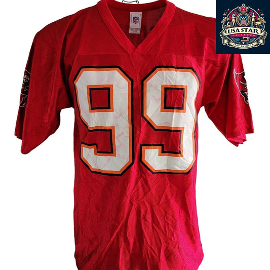 Tampa Bay Buccaneers Jersey, Sapp #99, Size M, Authentic NFL On Field Apparel, Durable Fabric - USASTARFASHION