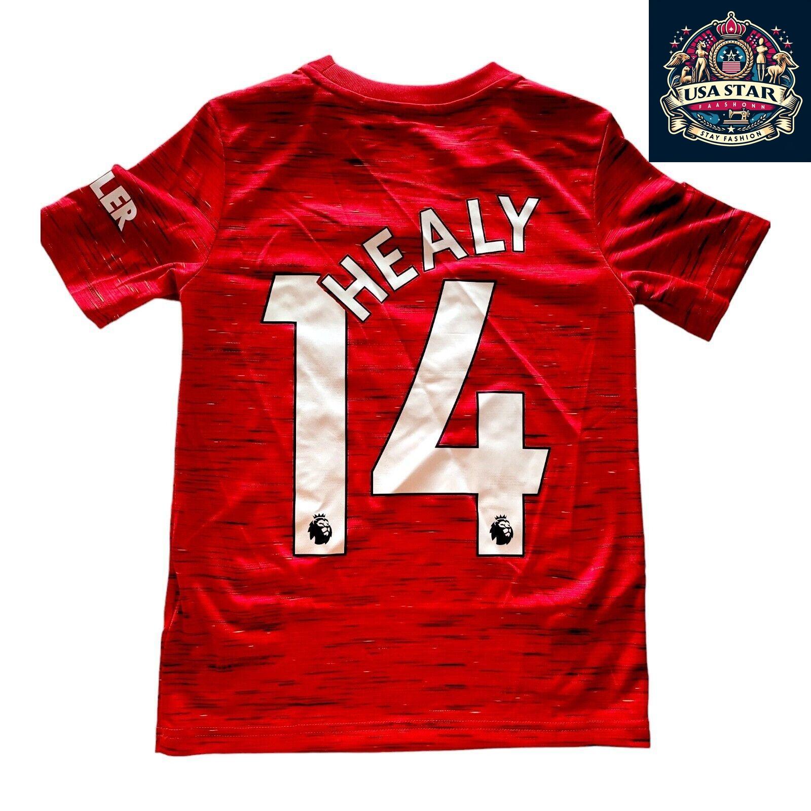 Adidas 2020/21 Manchester United Home Jersey Youth Small Custom "Healy" #14 AEROREADY - USASTARFASHION