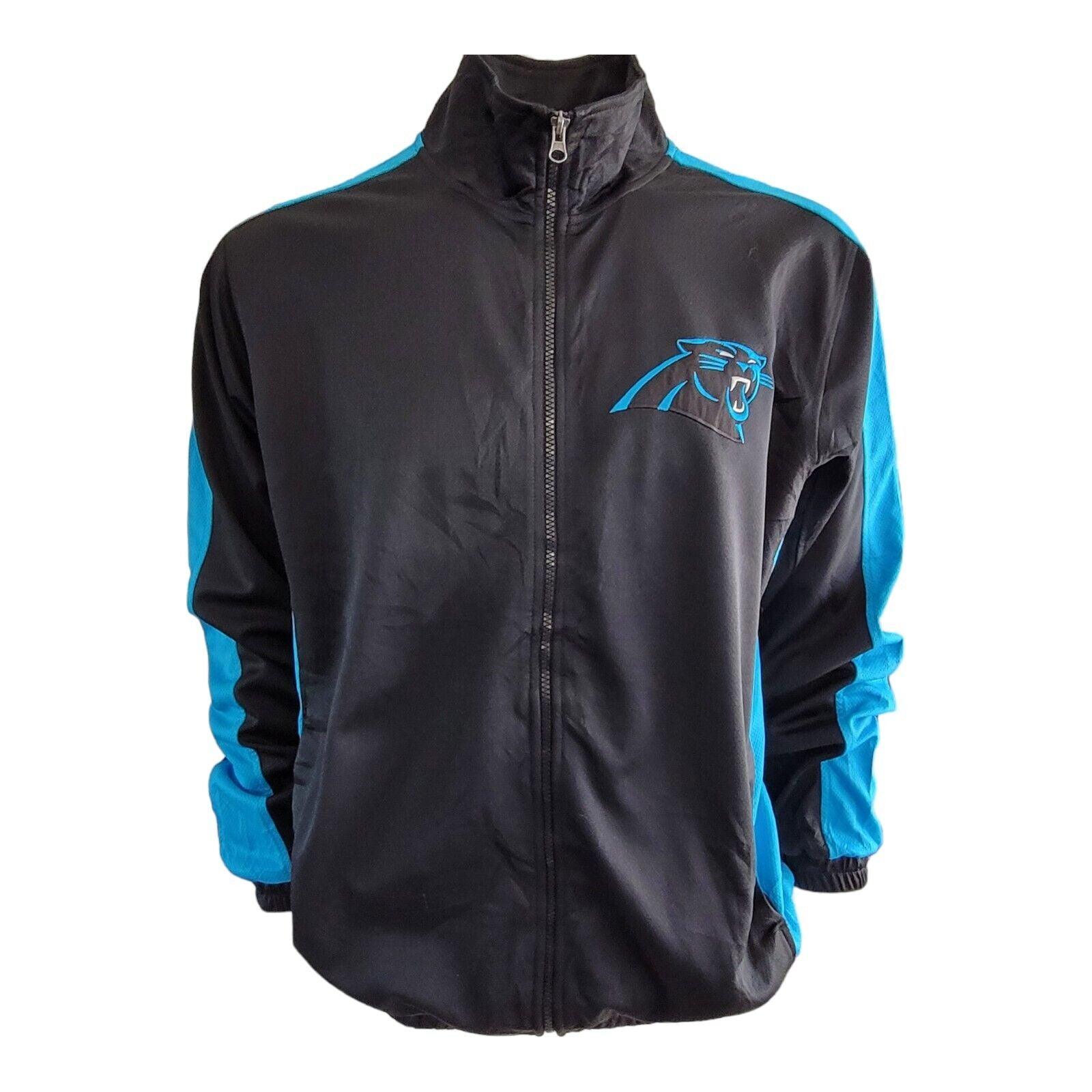 GIII Carolina Panthers Track Jacket Size L Vintage Authentic Collectible-USASTARFASHION