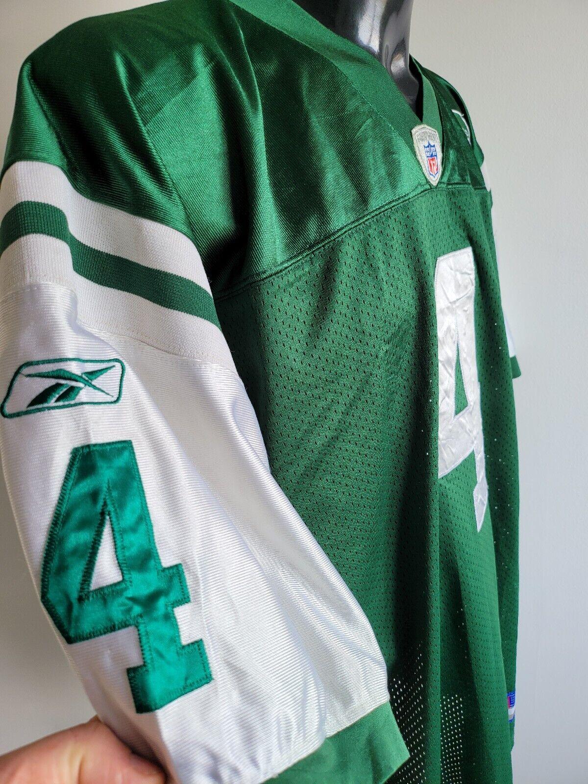 BRETT FARVE #4 NEW YORK JETS REEBOK XL STITCHED JERSEY-USASTARFASHION