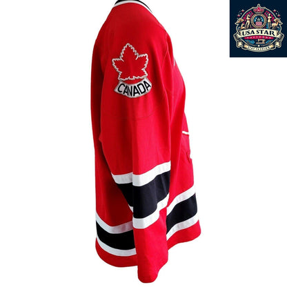 Signed Canada Hockey Jersey Adult XL with Unique Pink Eye Design - Lightweight Red Nike Authentic - USASTARFASHION