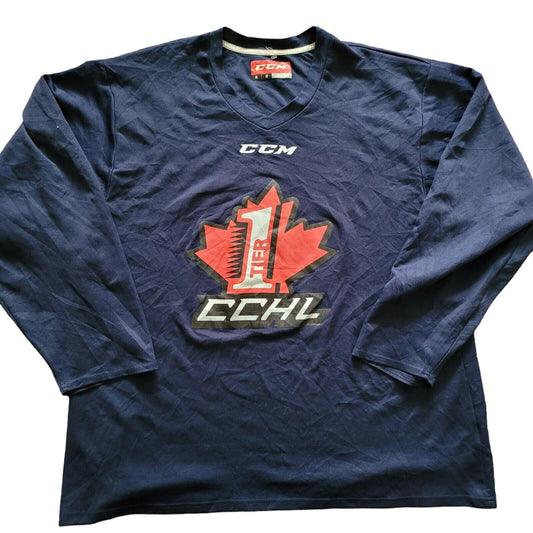 Adult XL CCM CCHL Navy Blue Hockey Jersey - Unmatched Comfort & Durability-USASTARFASHION