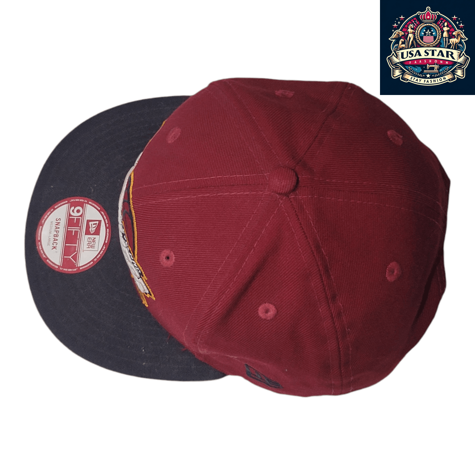 New Era Cleveland Cavaliers Hat 9FIFTY Snapback Cap Burgundy/Black Medium-Large Adjustable - USASTARFASHION