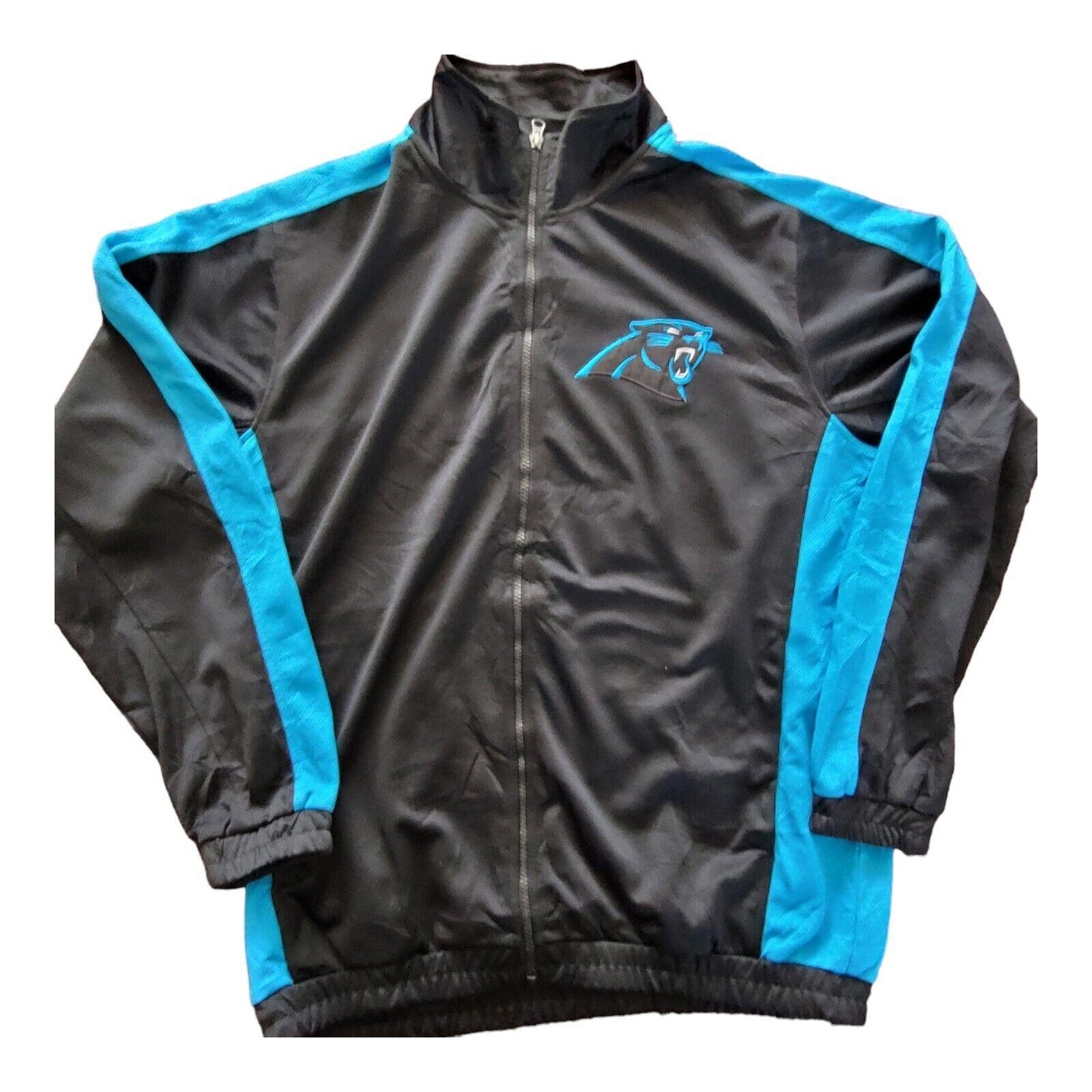 GIII Carolina Panthers Track Jacket Size L Vintage Authentic Collectible-USASTARFASHION