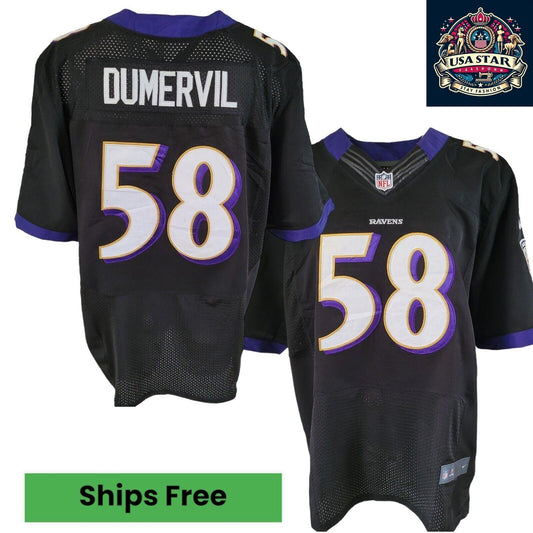 Nike Baltimore Ravens Jersey Elvis Dumervil #58 Men's XXL, Durable Material, Authentic Colors - USASTARFASHION