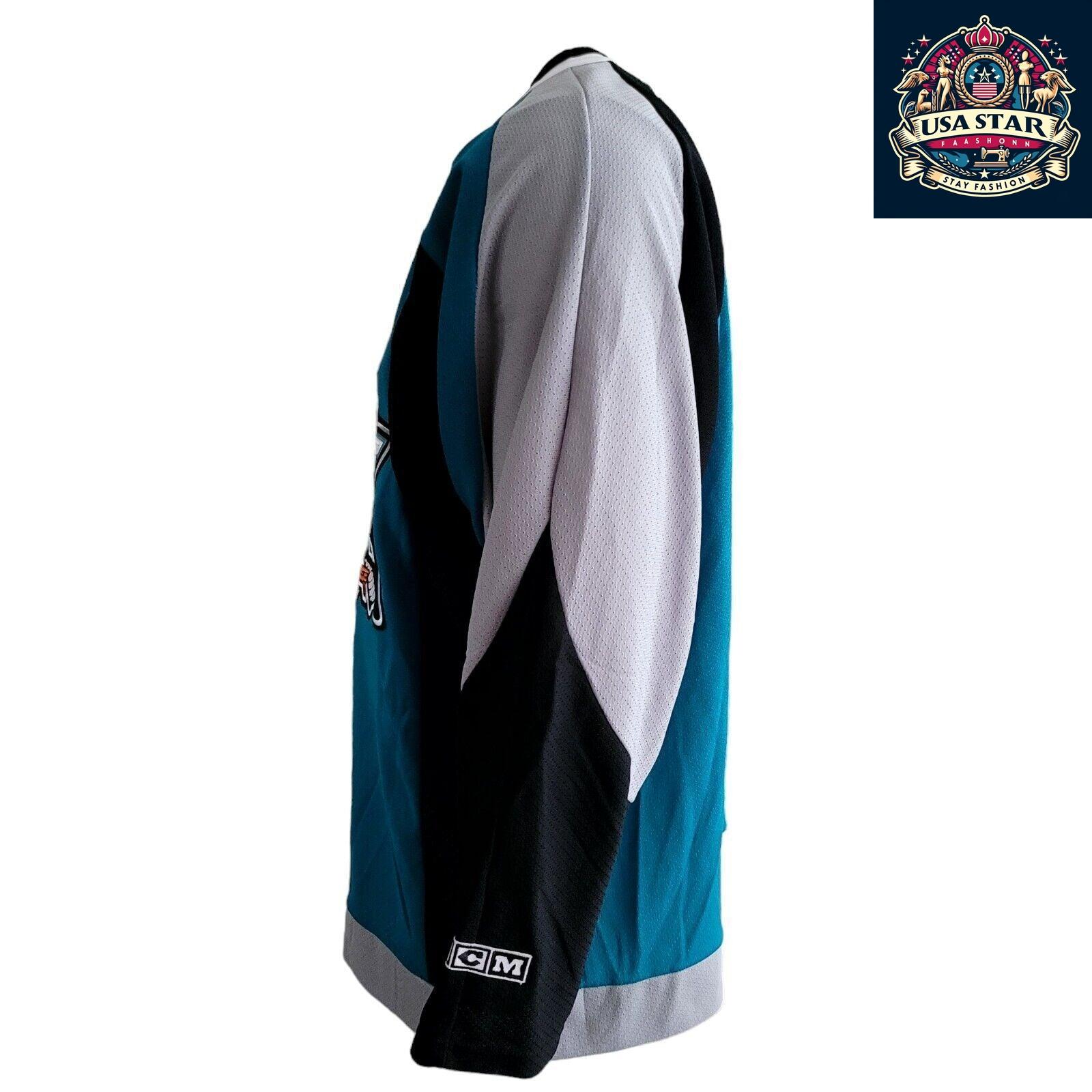 CCM San Jose Sharks Jersey, Teal Men's Medium, Embroidered Logo, Mesh Panels, NHL Official - USASTARFASHION